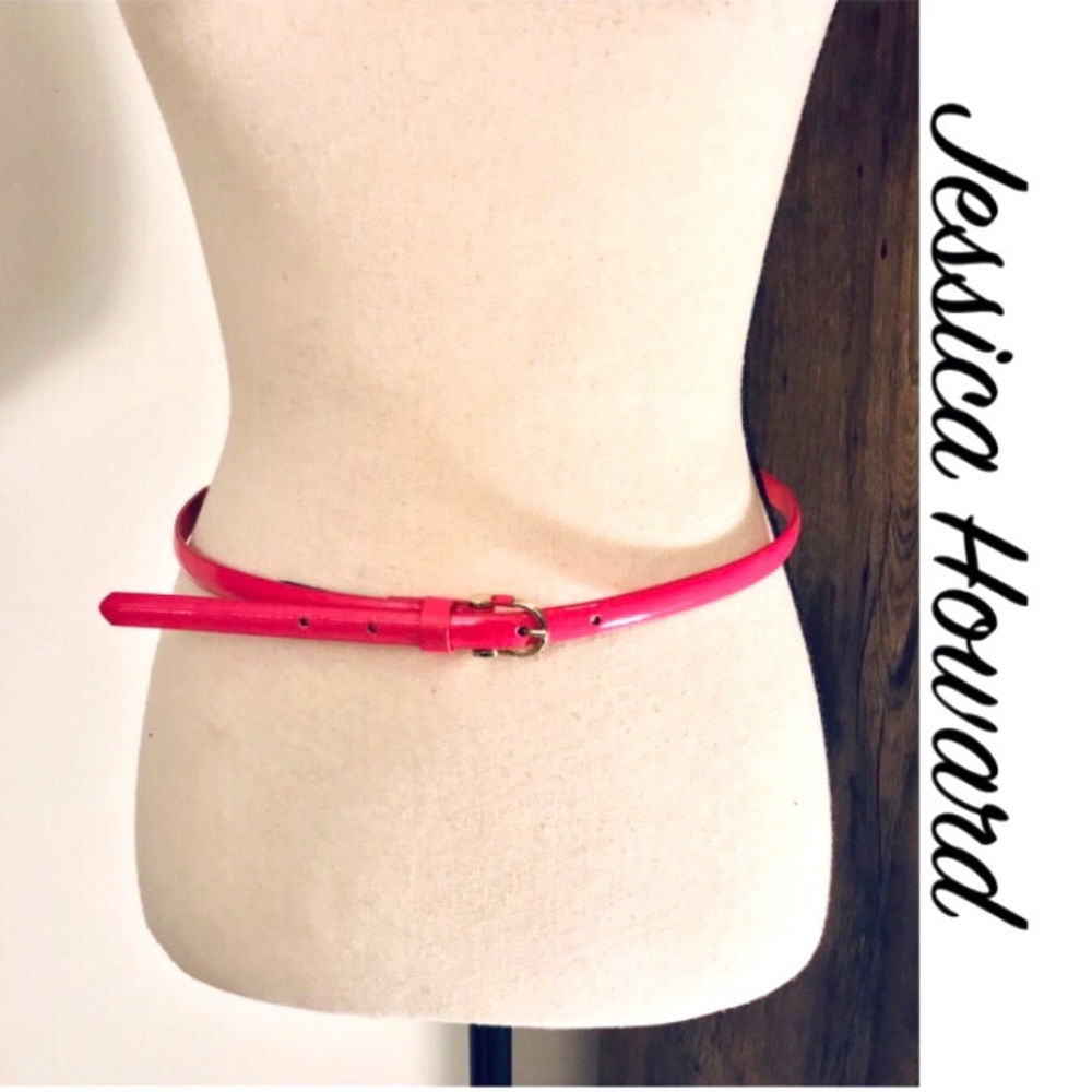 JESSICA HOWARD Vegan Leather Pink Skinny Belt